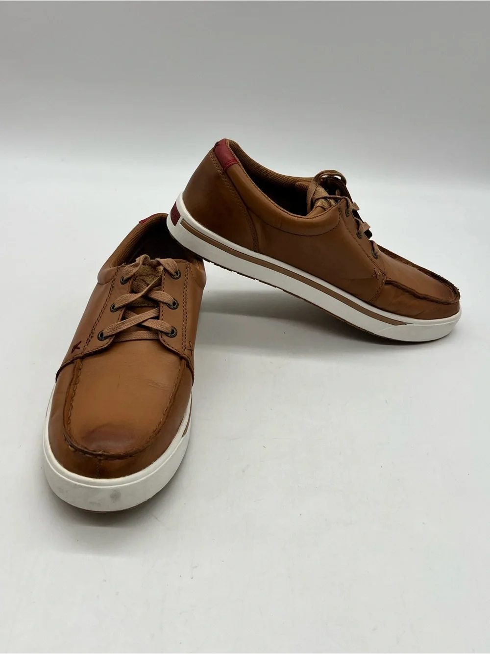 Twisted X Kicks Shoes Men’s 12.5M Brown Leather Moc Toe Casual Sneakers Shoes.